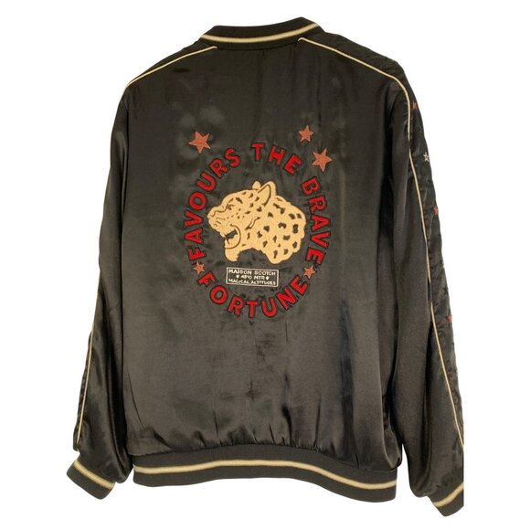 Scotch & Soda S/M Reverse Satin Bomber Jacket Embroider Patches & Stars RT10543 - Picture 1 of 15
